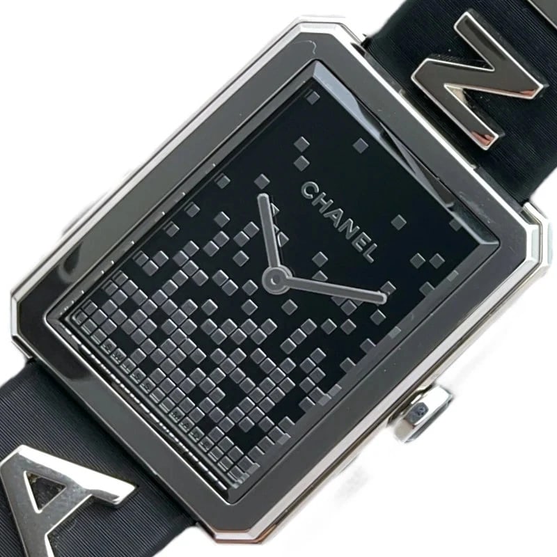 CHANEL BLACK LACQUER WATCH: Chanel Black Lacquer WATCH Brand: CHANEL Type: Wrist watch Material: Stainless steel Color: Dial Color Black Size: [ Case size ] 26.7mm / Case shape: Rectangular face / Case width: 26.7mm / Case h