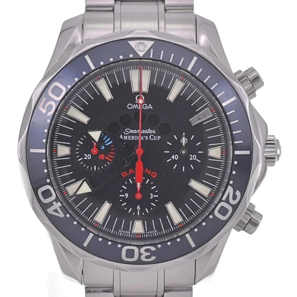 OMEGA SEAMASTER WATCH: OMEGA Seamaster Watch Brand: OMEGA Type: Wristwatch Material: Band Material Stainless Steel, Case Material Stainless Steel Color: Dial Color black Size: Case size About 44mm (1.7inch) (not includi