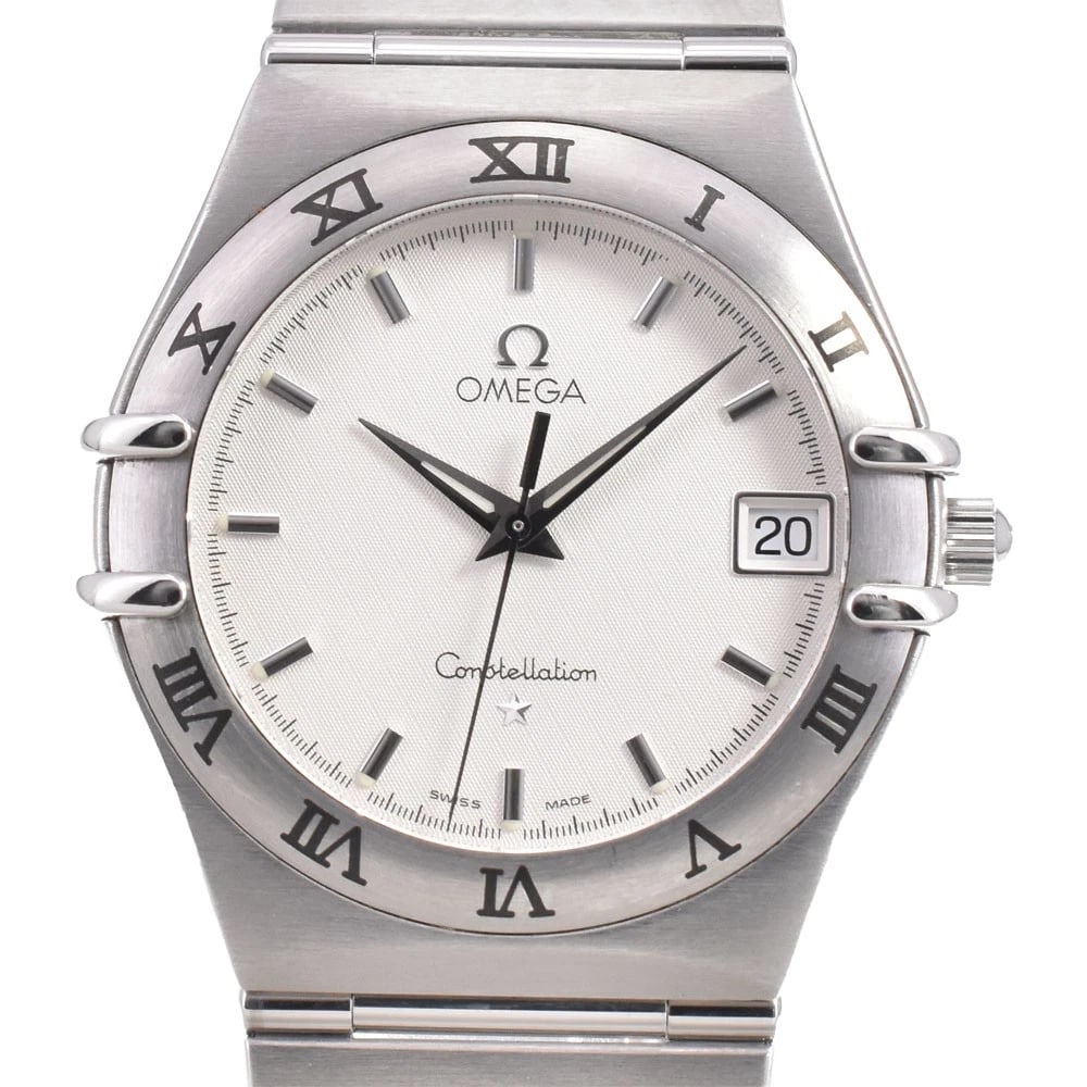 OMEGA CONSTELLATION SILVER: OMEGA Constellation silver Brand: OMEGA Type: Wristwatch Material: Band Material Stainless Steel, Case Material Stainless Steel Color: Dial Color silver Size: Case size About 33mm (1.3inch)