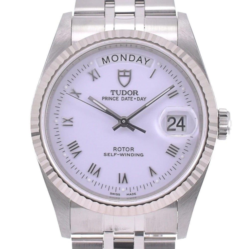 TUDOR WHITE WATCH: TUDOR white Watch Brand: TUDOR Type: Wristwatch Material: Band Material Stainless Steel, Case Material Stainless Steel Color: Dial Color white Size: Case size About 35.5mm (1.4inch) (not including