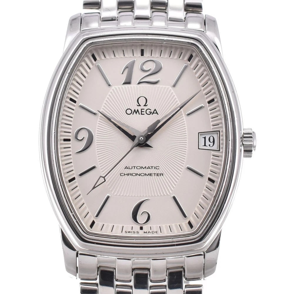 OMEGA SILVER WATCH: OMEGA Silver Watch Brand: OMEGA Type: Wristwatch Material: Band Material Stainless Steel, Case Material Stainless Steel Color: Dial Color silver Size: Case size About 31mm (1.2inch) (not including