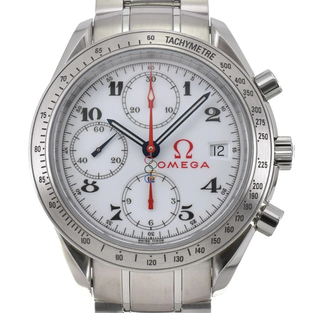 OMEGA SPEEDMASTER OLYMPIC COLLECTION: OMEGA Speedmaster Olympic Collection Brand: OMEGA Type: Wristwatch Material: Band Material Stainless Steel, Case Material Stainless Steel Color: Dial Color white Size: Case size About 40mm (1.6inc