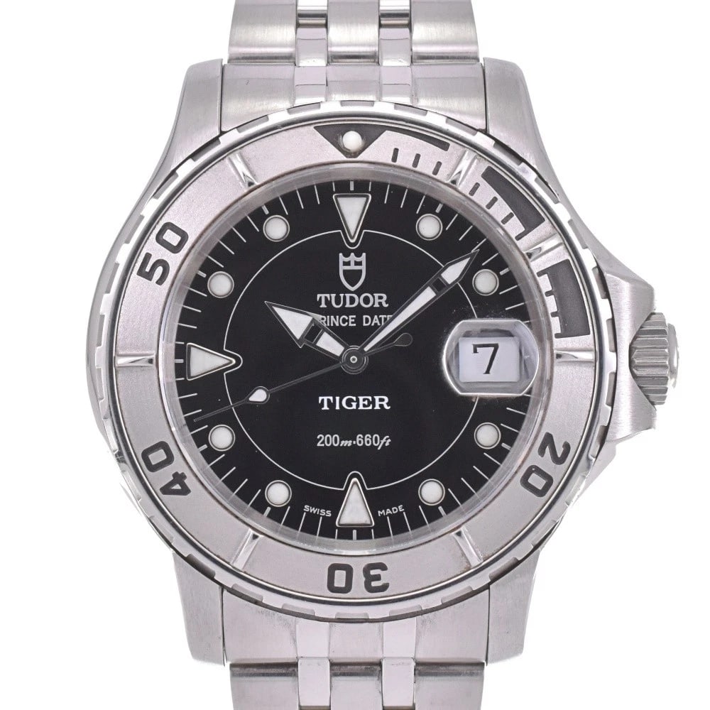 TUDOR WATCH STAINLESS STEEL: TUDOR Watch Stainless Steel Brand: TUDOR Type: Wristwatch Material: Band Material Stainless Steel, Case Material Stainless Steel Color: Dial Color black Size: Case size About 41mm (1.6inch)