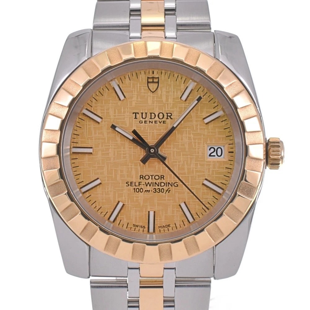 TUDOR SS YG WATCH: TUDOR SS YG Watch Brand: TUDOR Type: Wristwatch Material: Band Material Stainless Steel/YG, Case Material Stainless Steel/YG Color: Dial Color gold Size: Case size About 38mm (1.5inch) (not includ
