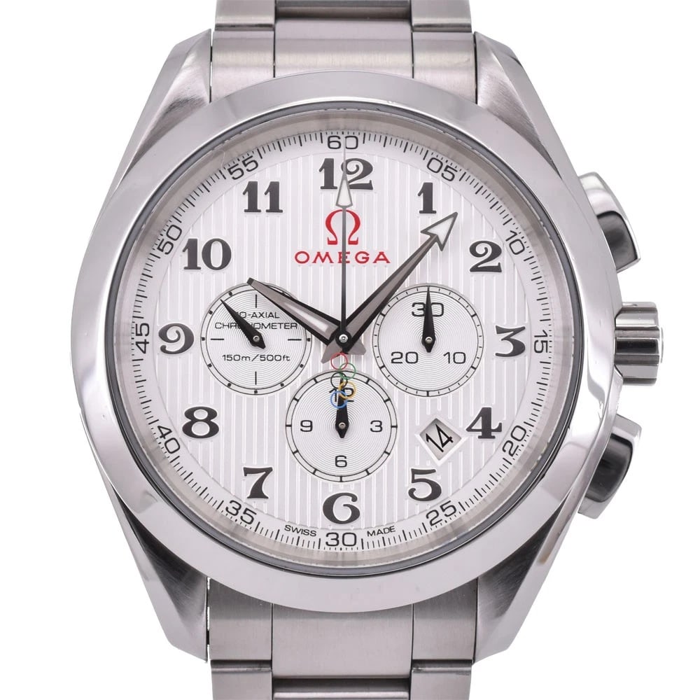 OMEGA SEAMASTER AQUA TERRA WATCH: OMEGA Seamaster Aqua Terra watch Brand: OMEGA Type: Wristwatch Material: Band Material Stainless Steel, Case Material Stainless Steel Color: Dial Color silver Size: Case size About 44mm