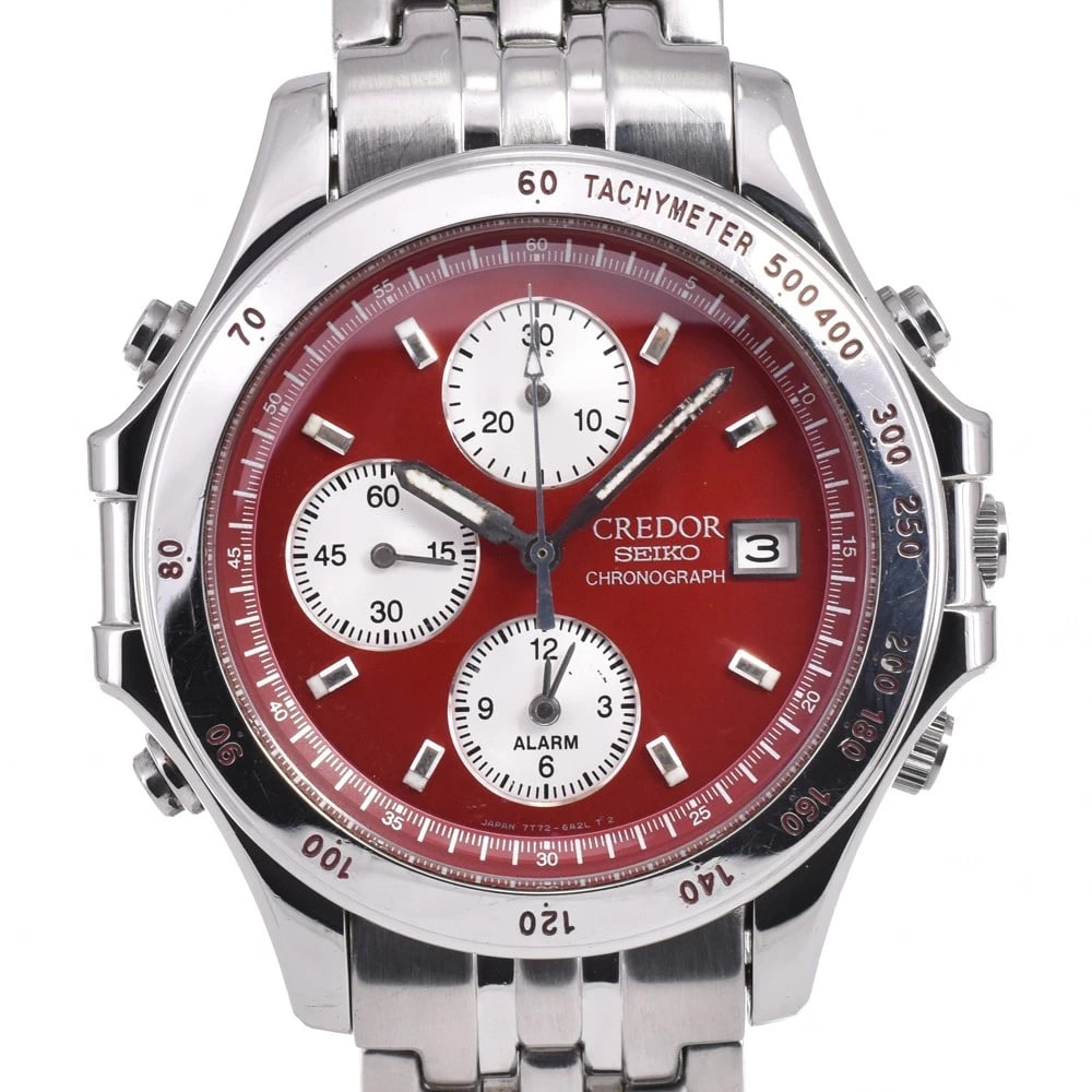 SEIKO RED WATCH: SEIKO Red Watch Brand: SEIKO Type: Wristwatch Material: Band Material Stainless Steel, Case Material Stainless Steel Color: Dial Color red Size: Case size About 41mm (1.6inch) (not including the c