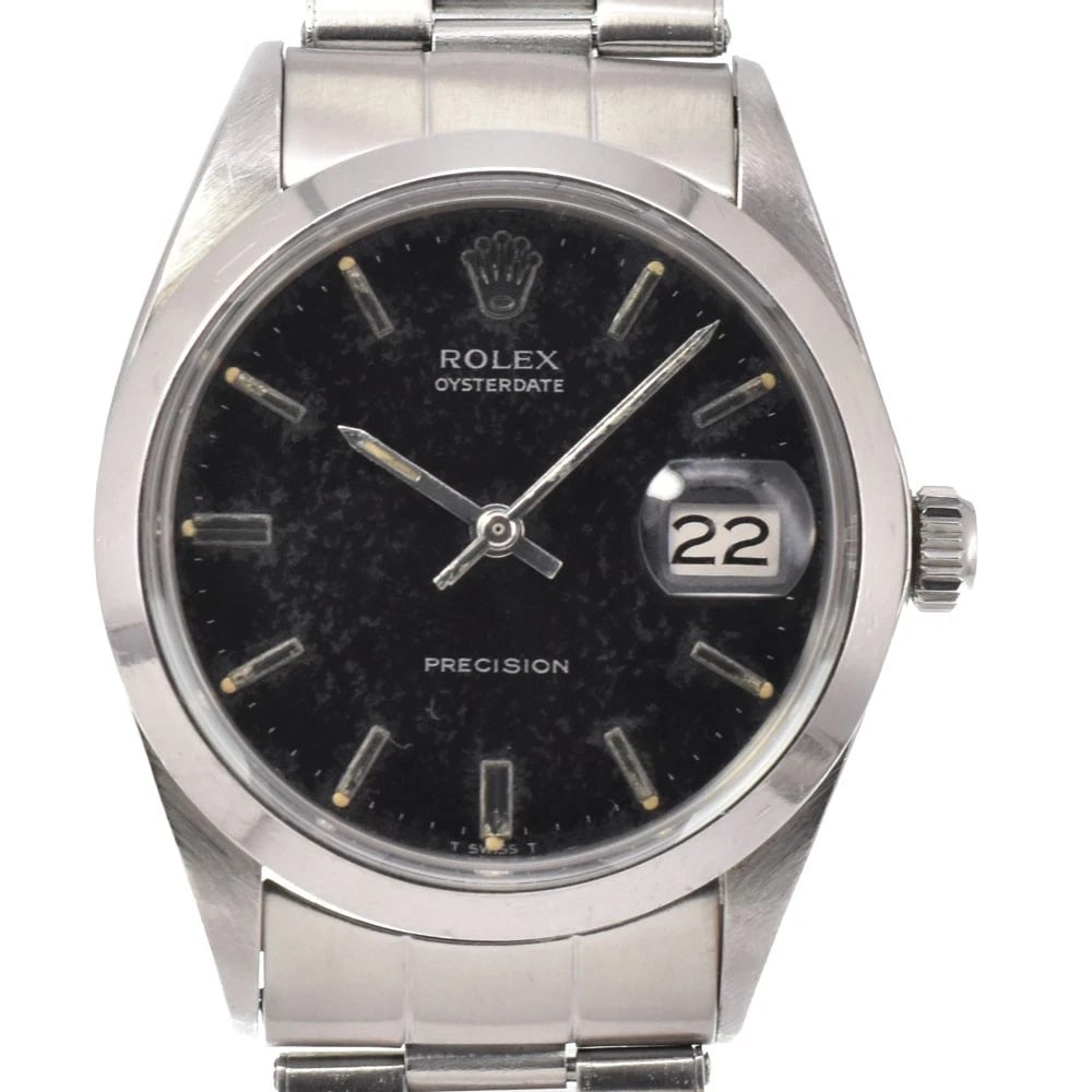ROLEX OYSTER STAINLESS STEEL: ROLEX Oyster Stainless Steel Brand: ROLEX Type: Wristwatch Material: Band Material Stainless Steel, Case Material Stainless Steel Color: Dial Color black Size: Case size About 34mm (1.3inch) (not