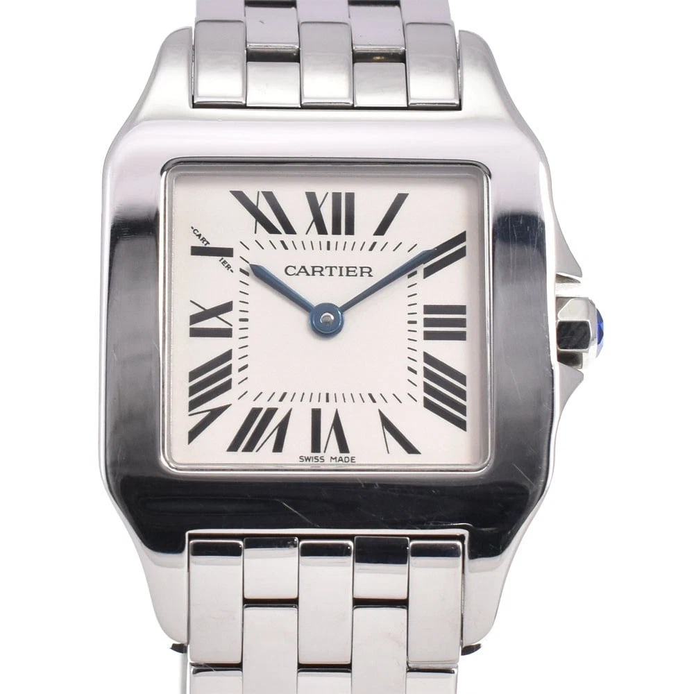 CARTIER WHITE WATCH: CARTIER white Watch Brand: CARTIER Type: Wristwatch Material: Band Material Stainless Steel, Case Material Stainless Steel Color: Dial Color white Size: Case size About 26mm (1.0inch) (not includi