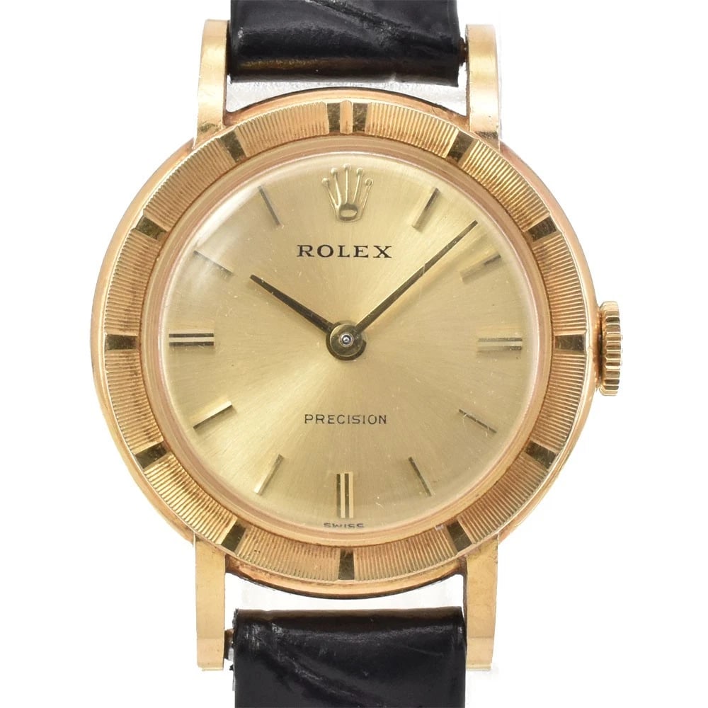 ROLEX K18YG WATCH: ROLEX K18YG Watch Brand: ROLEX Type: Wristwatch Material: Band Material leather, Case Material K18YG Color: Dial Color gold Size: Case size About 22mm (0.9inch) (not including the crown) Wrist siz