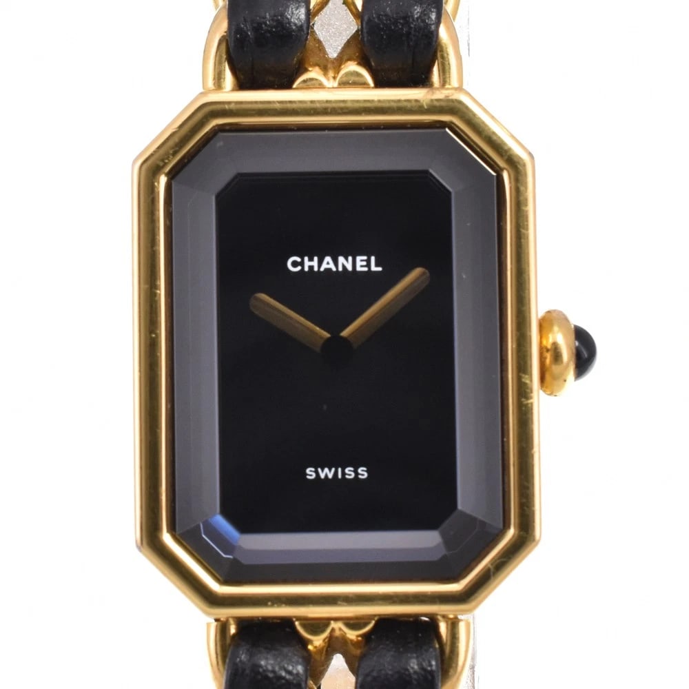 CHANEL GOLD PLATED LEATHER WATCH (1 of 4)