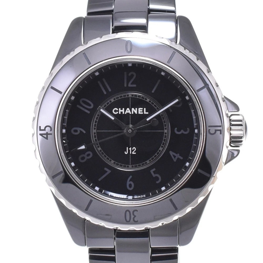 CHANEL J12 CERAMIC WATCH: CHANEL J12 ceramic WATCH Brand: CHANEL Type: Wristwatch Material: Band Material ceramic, Case Material ceramic Color: Dial Color black Size: Case size About 33mm (1.3inch) (not including the