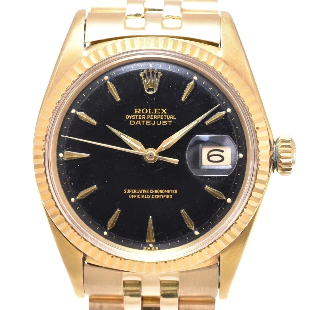 ROLEX DATEJUST K18YG WATCH: ROLEX DATEJUST K18YG WATCH Brand: ROLEX Type: Wristwatch Material: Band Material K18YG, Case Material K18YG Color: Dial Color diamond Size: Case size About 21.5mm (0.8inch) (not including the crow