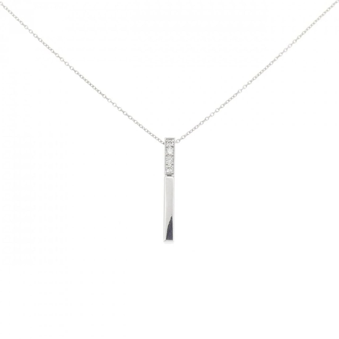 K18WG DIAMOND NECKLACE: K18WG Diamond Necklace Brand: Unbranded Type: Diamond Necklace Material: K18 white gold, Main Stone/Creation Natural Color: White Gold Size: 40cmActual Size Pendant length approx. x width