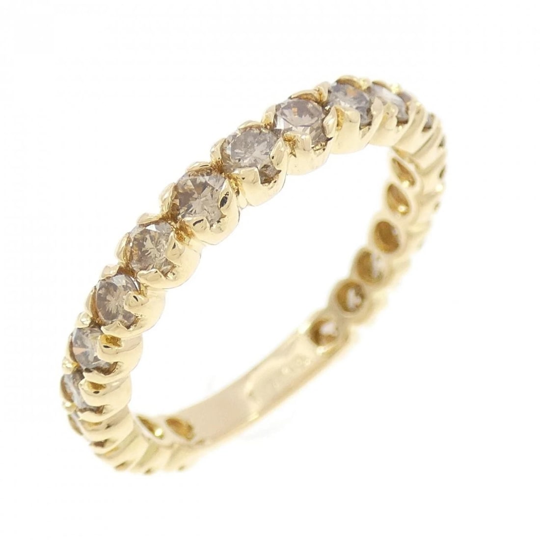 K18YG HALF ETERNITY DIAMOND RING: K18YG Half Eternity Diamond Ring Brand: Unbranded Type: Diamond Ring Material: K18 yellow gold, Main Stone/Creation Natural Color: Yellow Gold Size: US 6 Accessories: None Accessories Noti