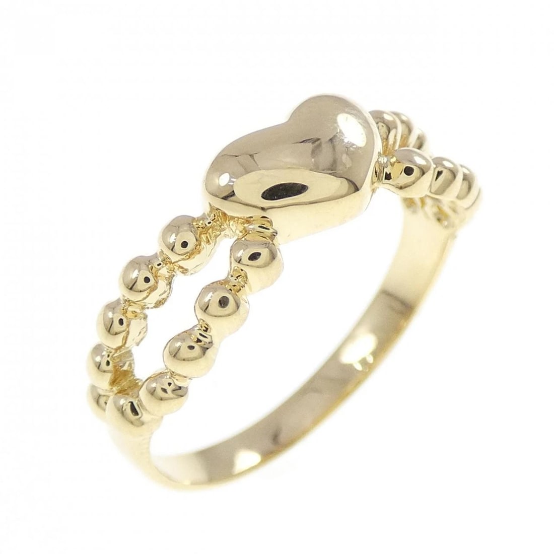 K18YG HEART RING: K18YG Heart Ring Brand: Unbranded Type: Ring Material: K18 yellow gold, Color: Yellow Gold Size: US 6 Accessories: None Accessories Notice: When purchasing pre-owned goods, please refer to