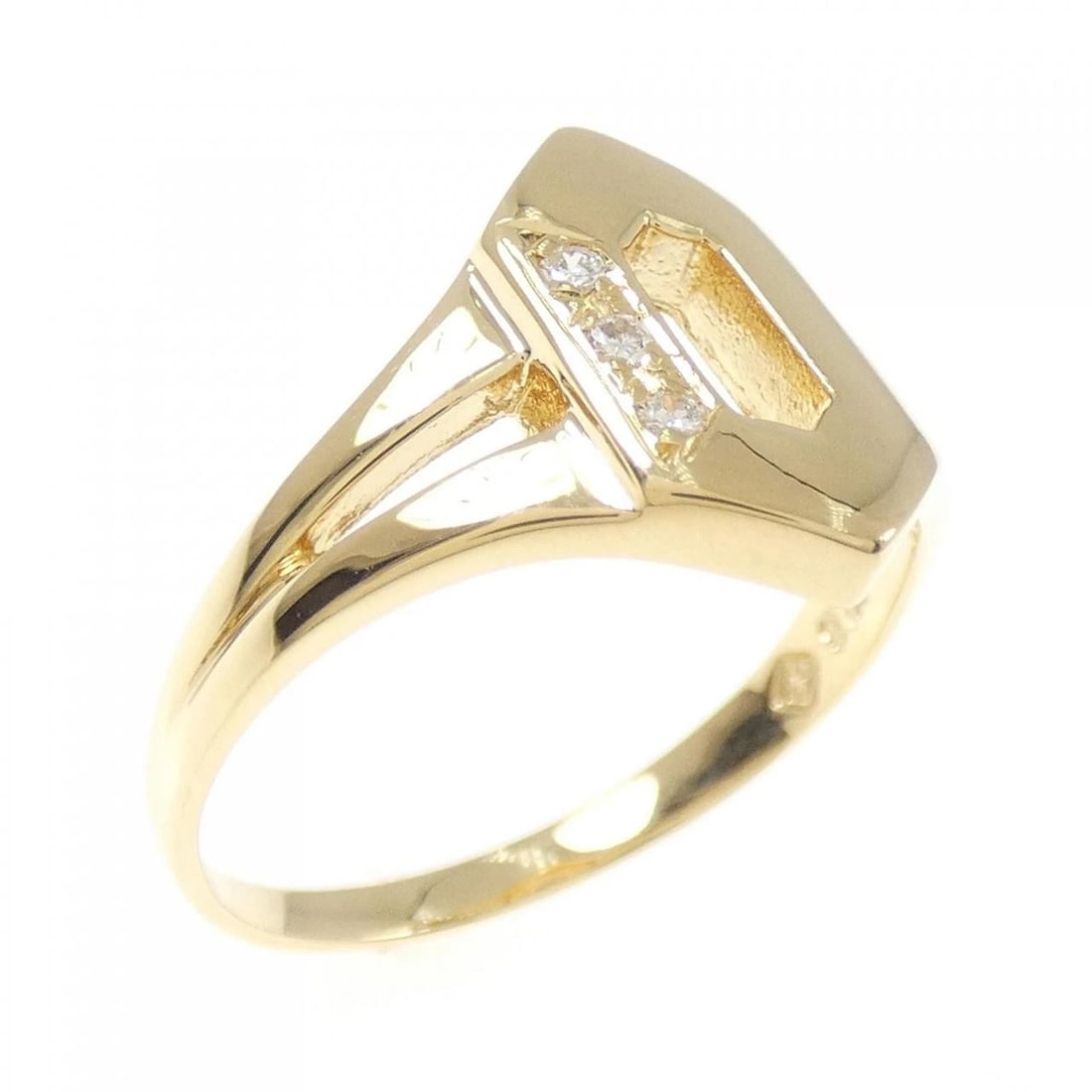 K18YG DIAMOND RING: K18YG Diamond Ring Brand: Unbranded Type: Diamond Ring Material: K18 yellow gold, Main Stone/Creation Natural Color: Yellow Gold Size: US 6 1/4 Accessories: None Accessories Notice: When
