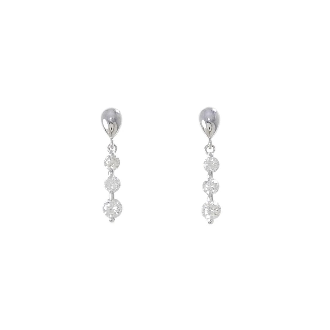 K18WG DIAMOND PIERCE: K18WG Diamond Pierce Brand: Unbranded Type: Diamond Pierce/Earring Material: K18 white gold, Main Stone/Creation natural Color: White Gold Size: Actual Size Approx. length x width: 18.5mm x