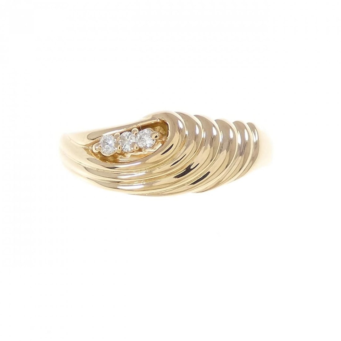 K18YG DIAMOND RING: K18YG Diamond Ring Brand: Unbranded Type: Diamond Ring Material: K18 yellow gold, Main Stone/Creation Natural Color: Yellow Gold Size: US 6 1/2 Accessories: None Accessories Notice: When