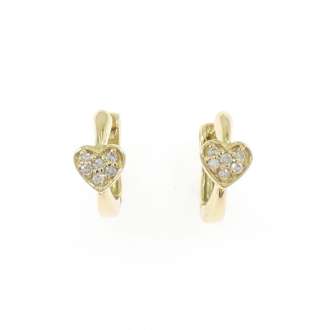 K18YG HEART DIAMOND PIERCE: K18YG Heart Diamond Pierce Brand: Unbranded Type: Diamond Pierce/Earring Material: K18 yellow gold, Main Stone/Creation Natural Color: yellow gold Size: Actual Size Approx. height x width:
