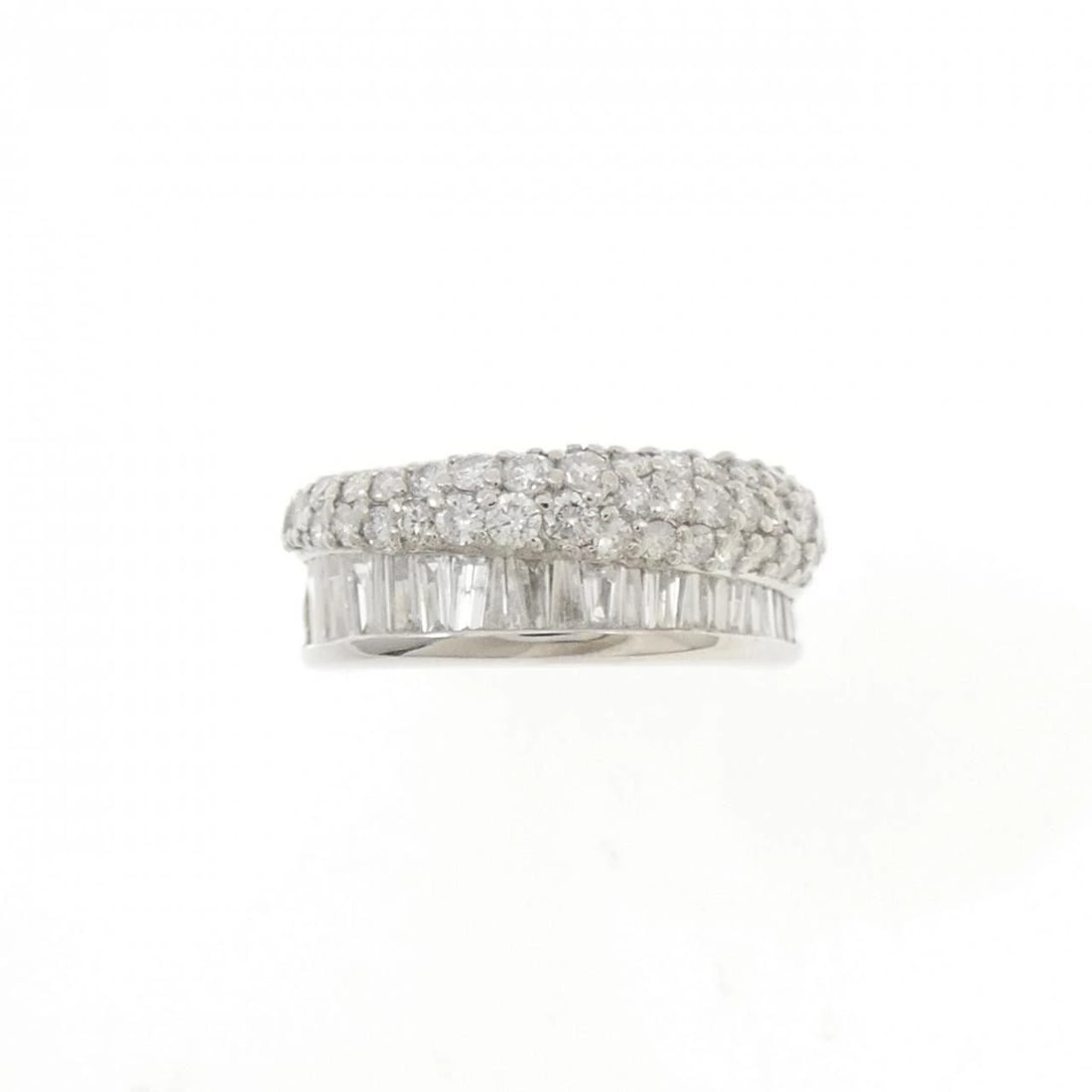 PT900 DIAMOND PINKY RING: PT900 Diamond Pinky Ring Brand: Unbranded Type: Diamond Ring Material: Platinum900, Main Stone/Creation Natural Color: Silver Size: US 2 1/4 Accessories: None Accessories Notice: When purc