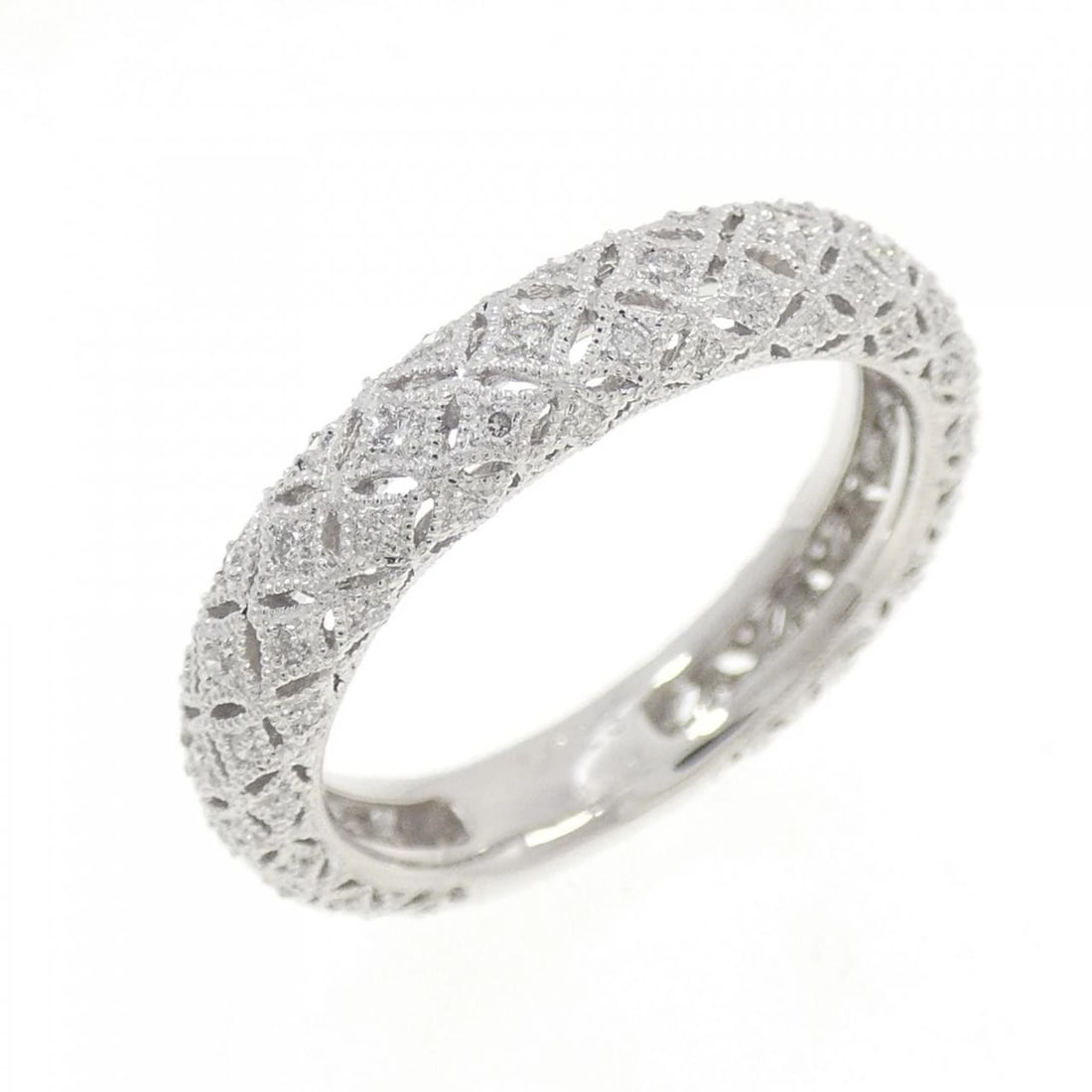 K18WG DIAMOND RING: K18WG Diamond Ring Brand: Unbranded Type: Diamond ring Material: K18 white gold, Main Stone/Creation Natural Color: White Gold Size: US 5 3/4 Accessories: None Accessories Notice: When