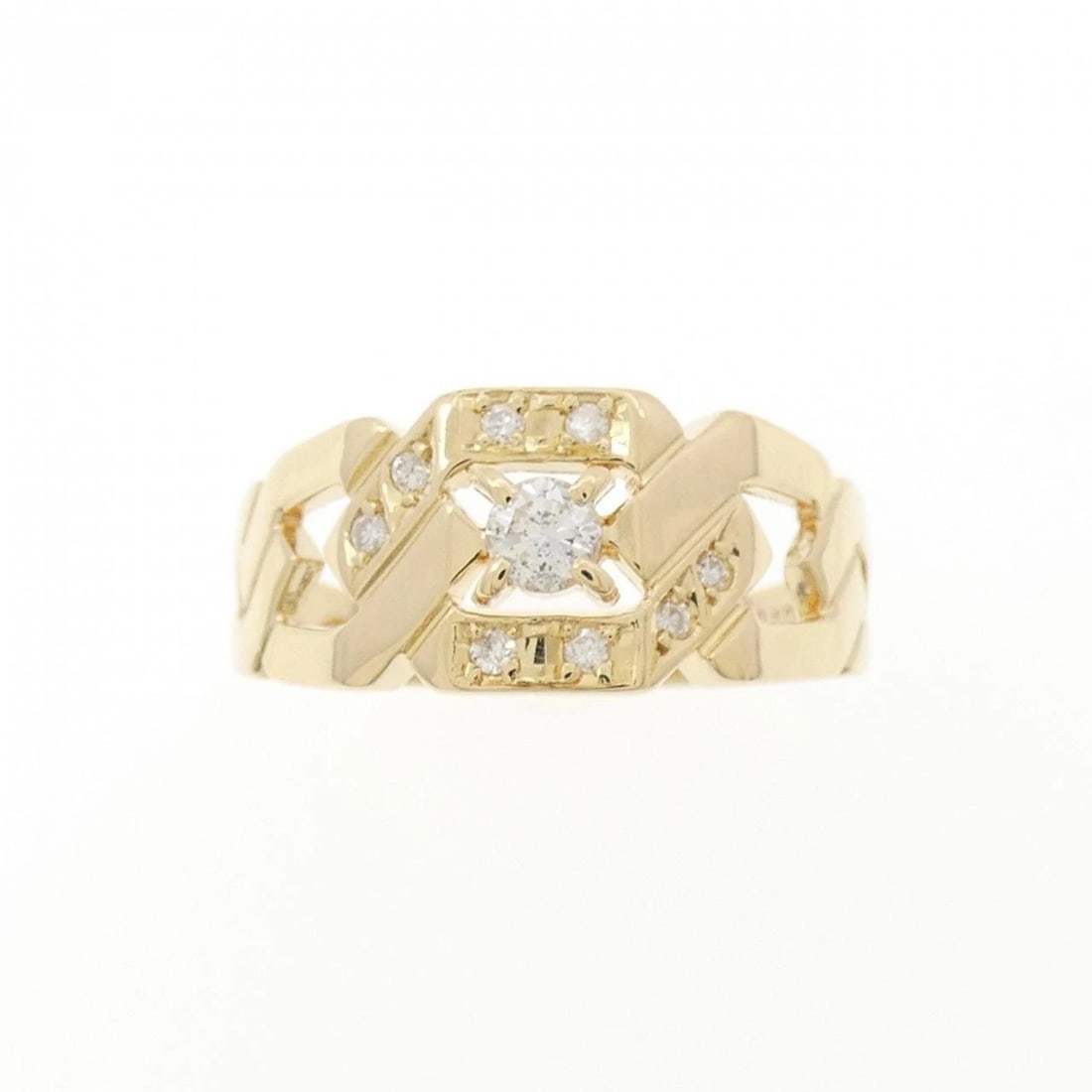 K18YG DIAMOND RING: K18YG Diamond Ring Brand: Unbranded Type: Diamond ring Material: K18 yellow gold, Main Stone/Creation Natural Color: Yellow Gold Size: US 5 3/4 Accessories: None Accessories Notice: When