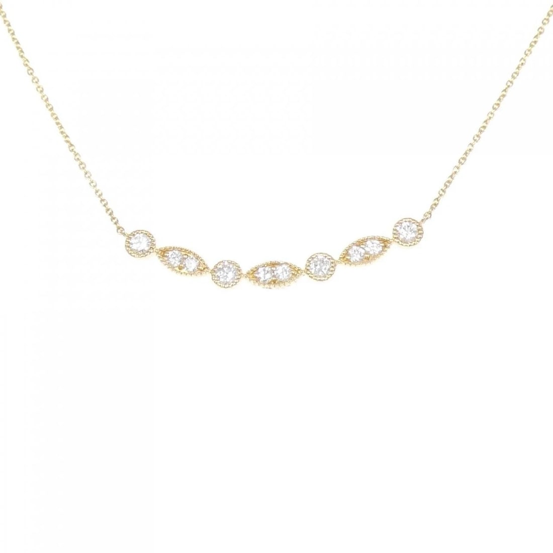 18K YELLOW GOLD DIAMOND NECKLACE: 18K Yellow Gold Diamond Necklace Brand: Unbranded Type: Diamond Necklace Material: K18 yellow gold, Main Stone/Creation Natural Color: yellow gold Size: Actual Size Pendant length approx. x