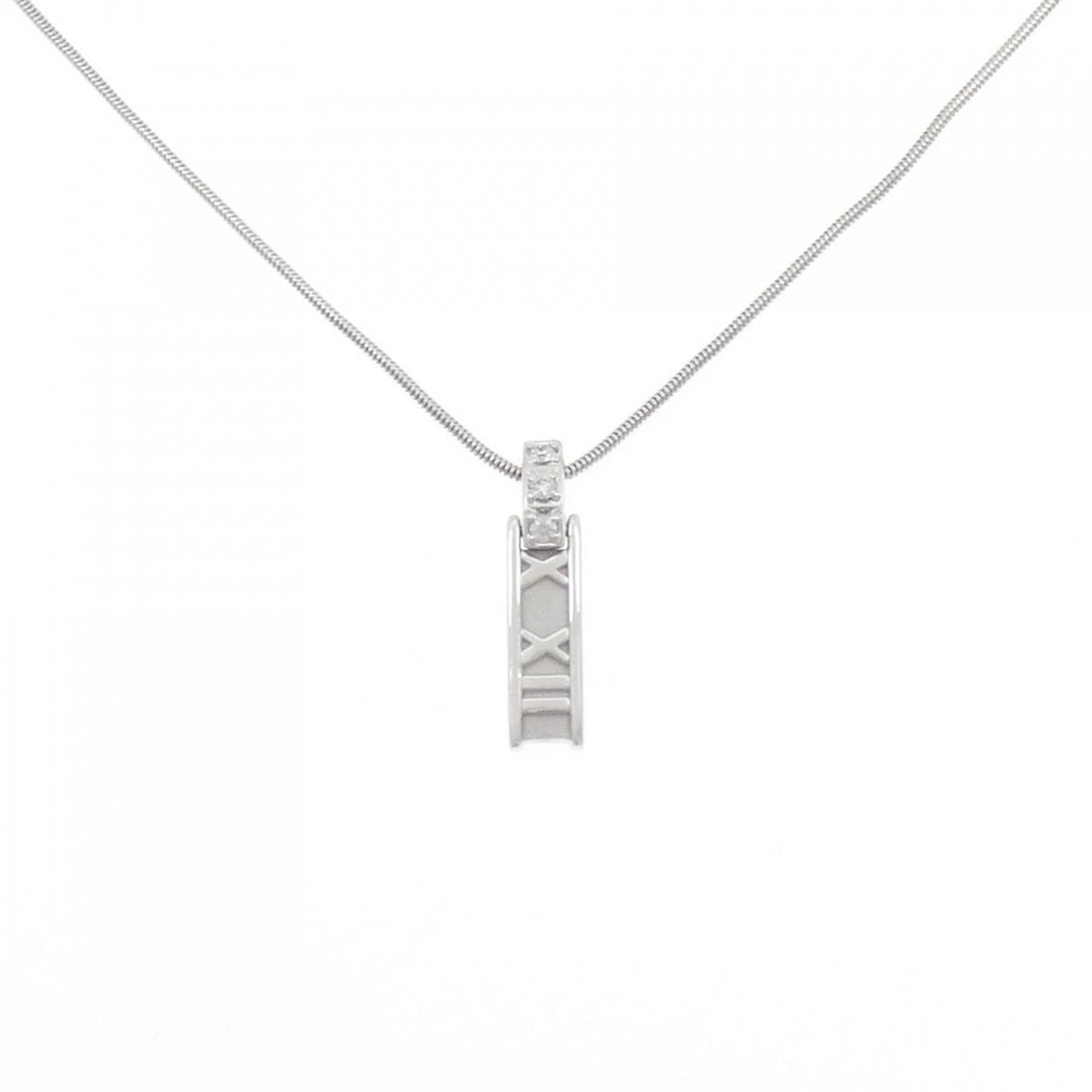 TIFFANY & CO. ATLAS NECKLACE: TIFFANY & Co. Atlas Necklace Brand: TIFFANY&Co. Necklace Type: TIFFANY&Co. Necklace Material: 750 white gold, Main Stone/Creation Natural Color: white gold Size: Actual Size Pendant length