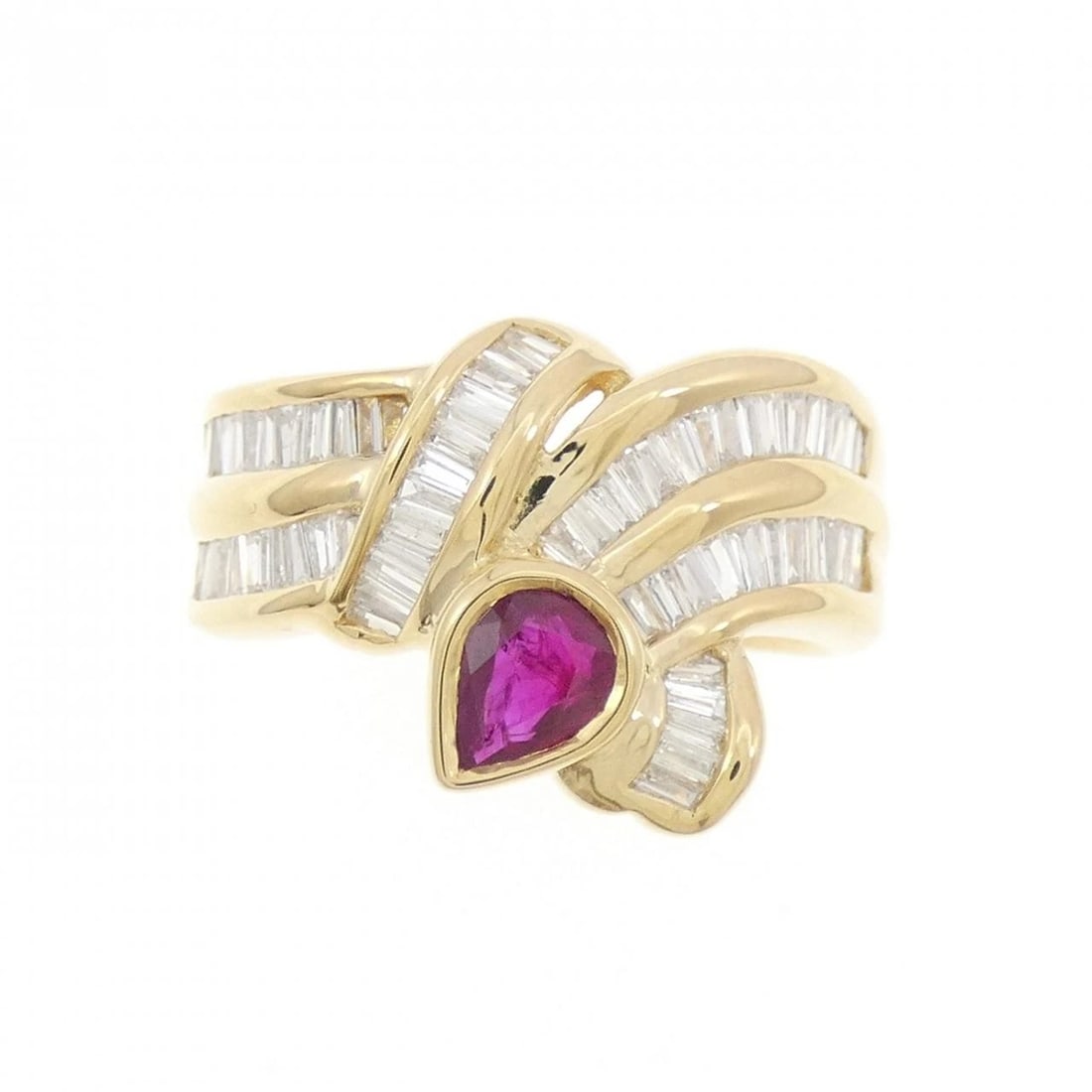 K18YG RUBY RING - 2