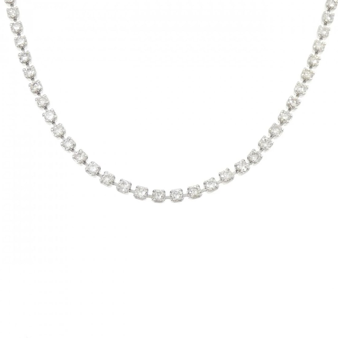 PT850 DIAMOND NECKLACE: PT850 Diamond Necklace Brand: Unbranded Type: Diamond Necklace Material: Platinum850, Main Stone/Creation Natural Color: Platinum Size: Actual Size Max width approx: 2.5mm Size 41cm 