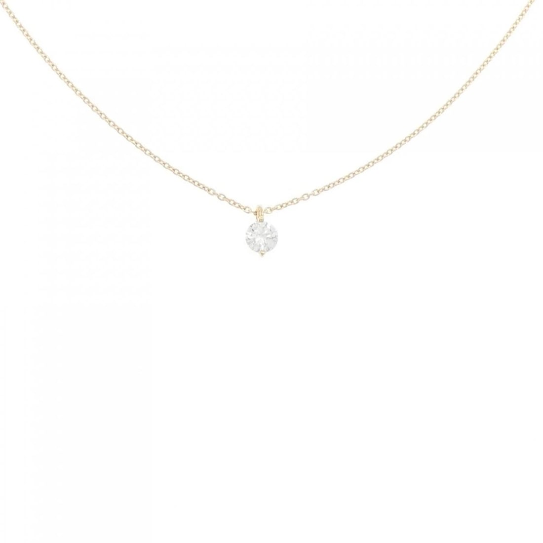 K18YG DIAMOND NECKLACE: K18YG Diamond Necklace Brand: Unbranded Type: Necklace Material: K18YG, Color: yellow Size: Actual Size Pendant length approx. x width approx.: 6.8mmx4.0mm Chain maximum width approx.: 0.8mm