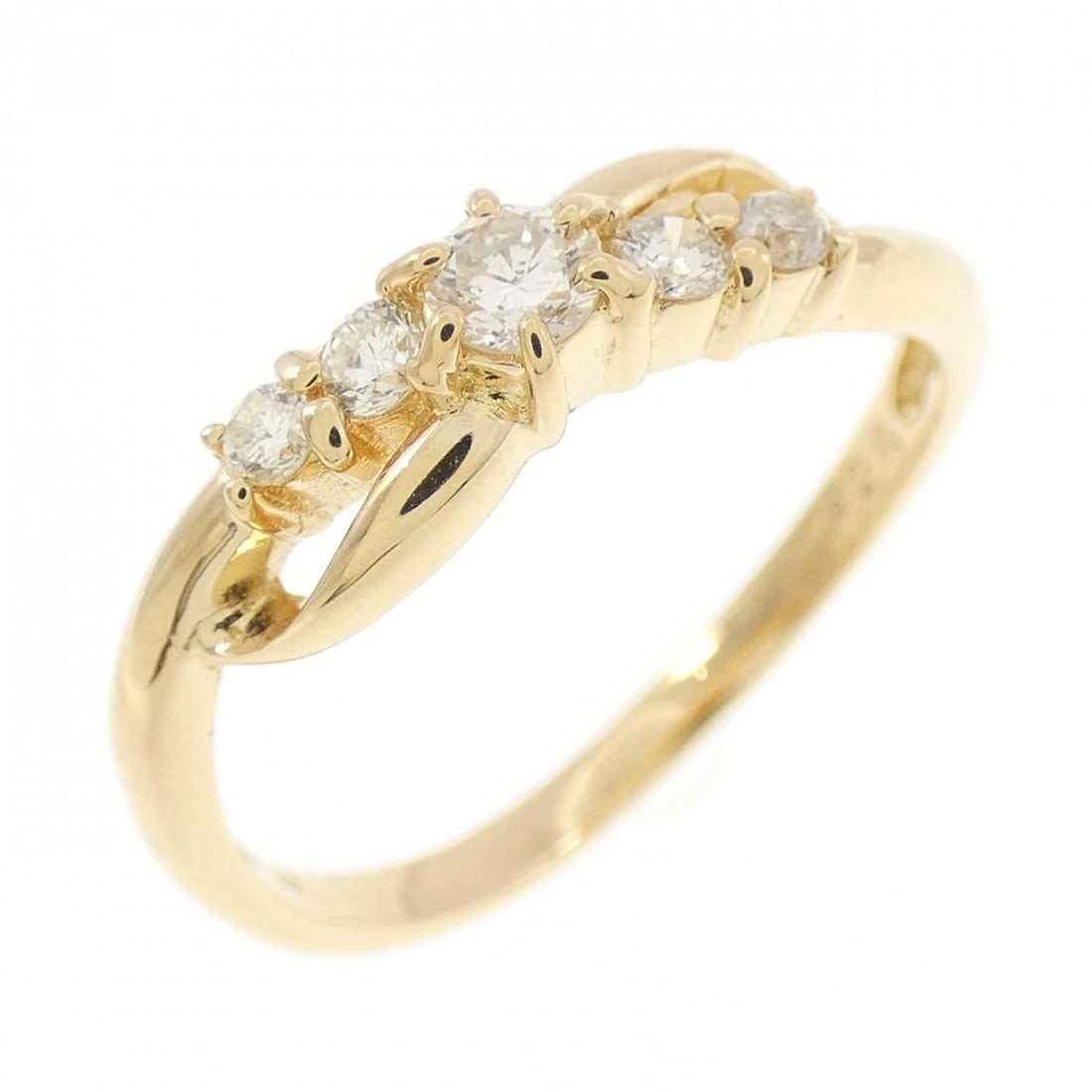 K18YG DIAMOND RING: K18YG Diamond Ring Brand: Unbranded Type: Diamond ring Material: K18YG, Color: yellow Size: US 5 1/4 Accessories: None Accessories Notice: When purchasing pre-owned goods, please refer to