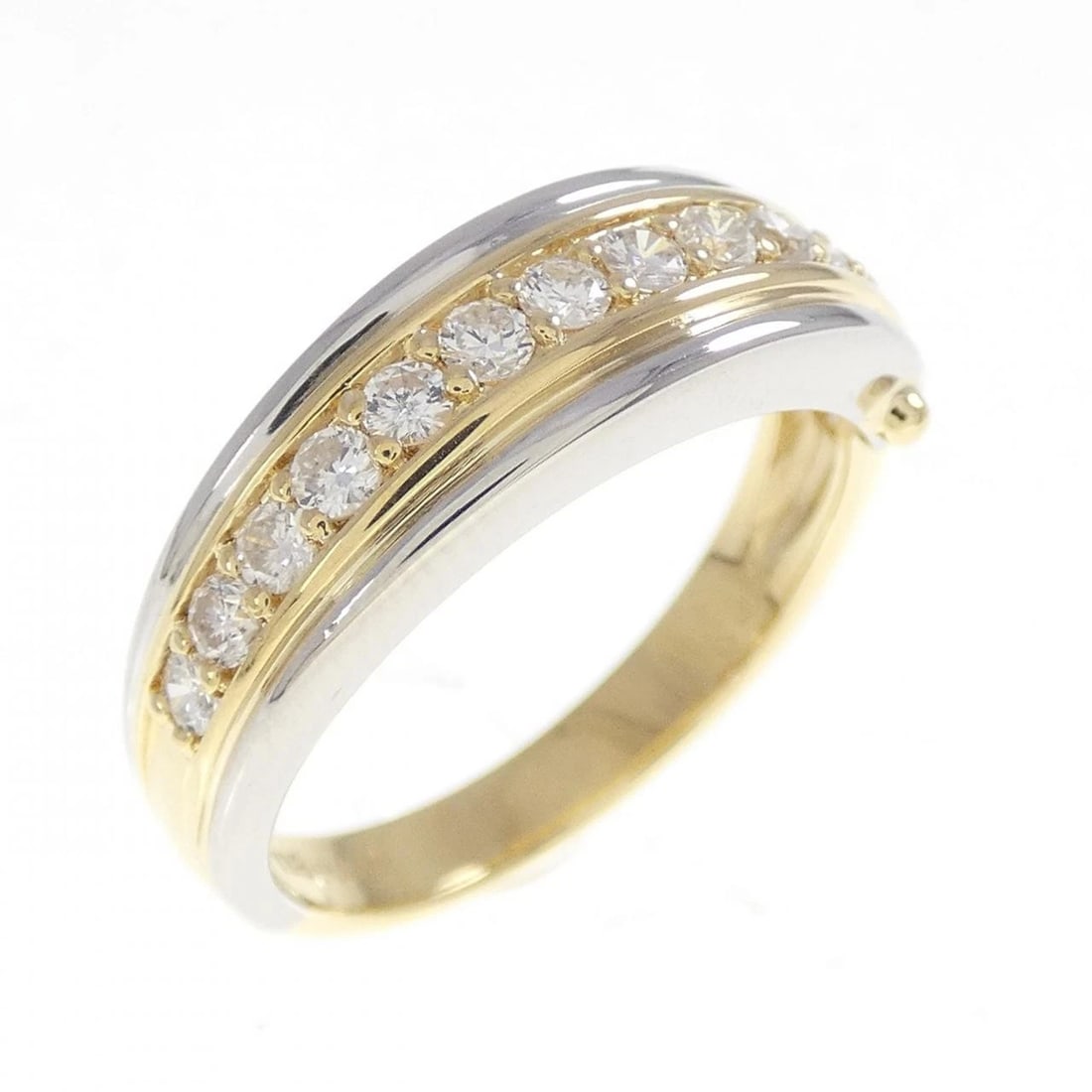 K18YG/PT900 DIAMOND RING: K18YG/PT900 Diamond Ring Brand: Unbranded Type: Diamond ring Material: K18YG, Main Stone/Creation natural Color: yellow Size: US 5 3/4 Accessories: None Accessories Notice: When purchasing