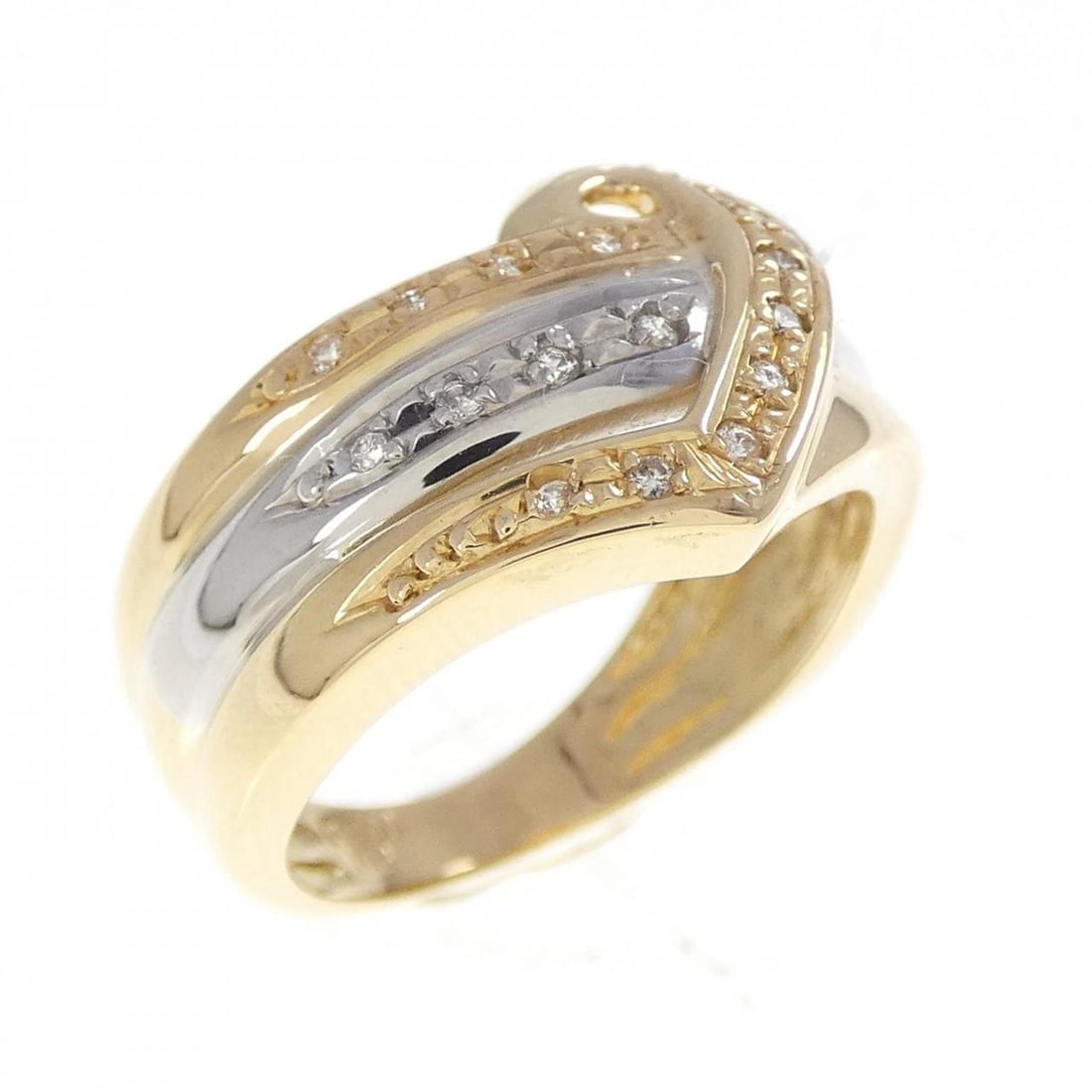 K18YG/PT900 DIAMOND RING (1 of 3)