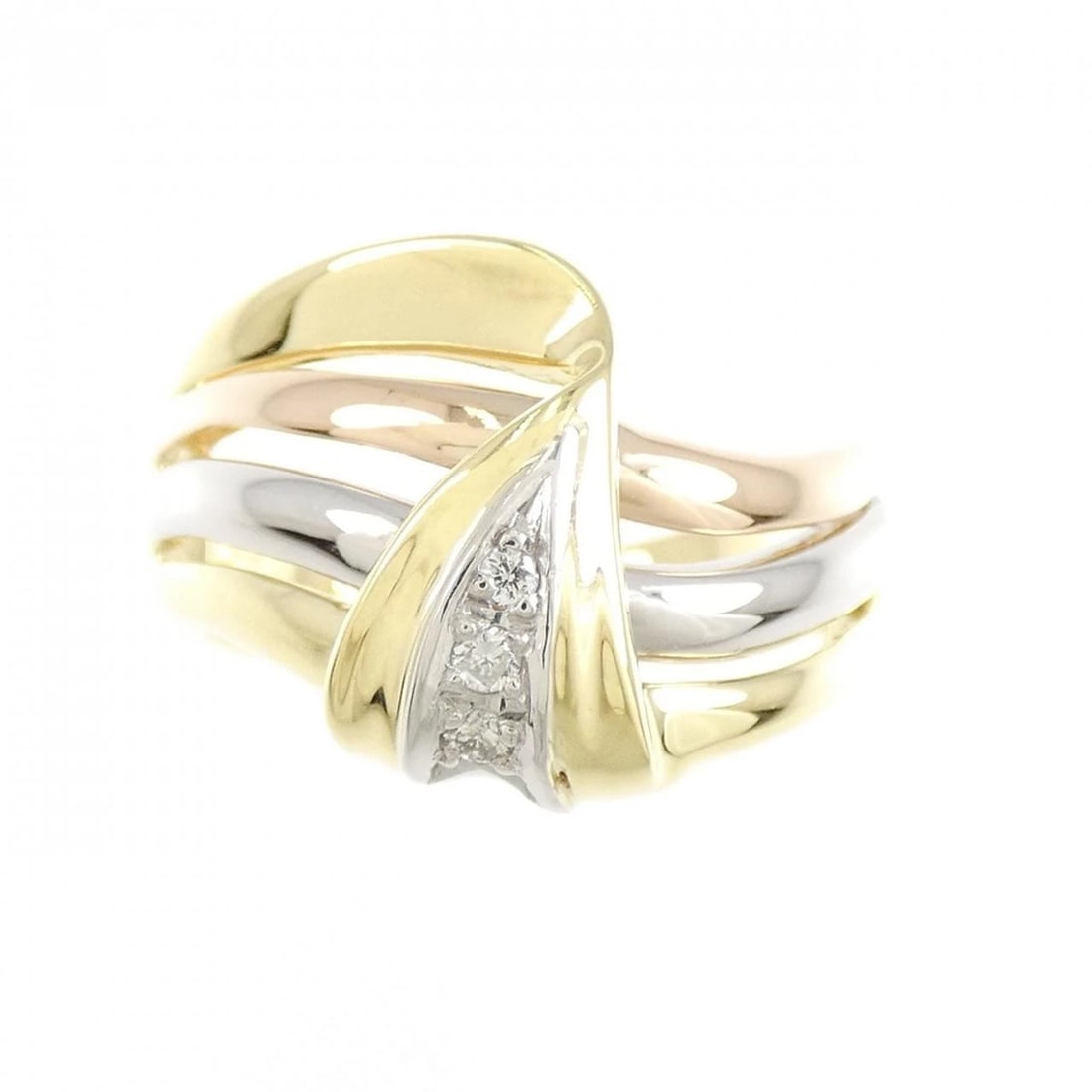 K18PG/PT900 DIAMOND RING - 2