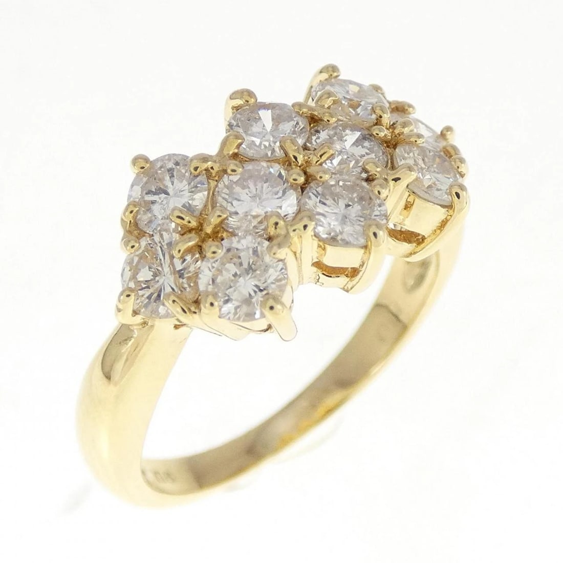 K18YG DIAMOND RING: K18YG Diamond Ring Brand: Unbranded Type: Diamond ring Material: K18YG, Color: yellow Size: US 5.25 Accessories: None Accessories Notice: When purchasing pre-owned goods, please refer to t