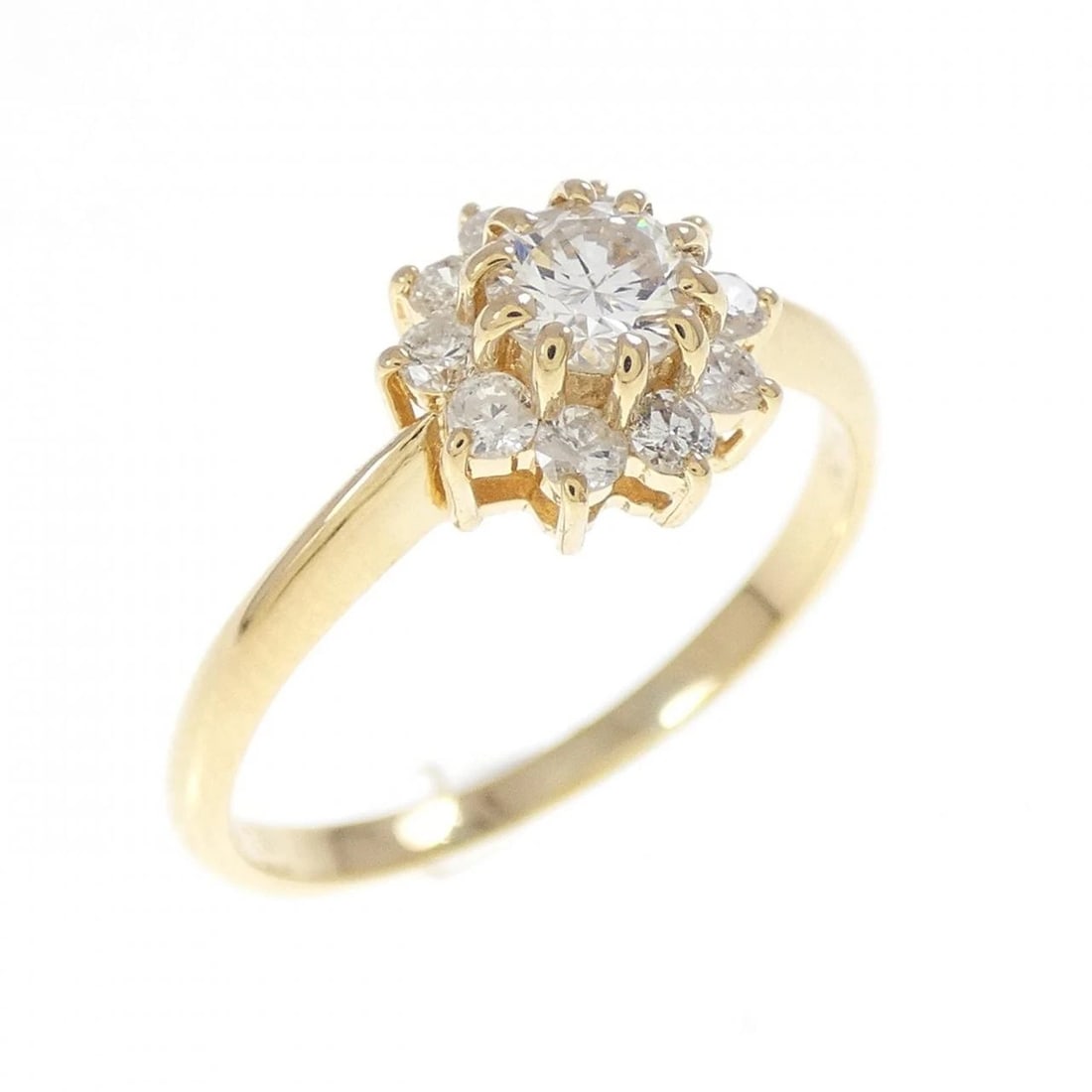 K18YG DIAMOND RING: K18YG Diamond Ring Brand: Unbranded Type: Diamond Ring Material: K18YG, Color: yellow Size: US 5 1/4 Accessories: None Accessories Notice: When purchasing pre-owned goods, please refer to the