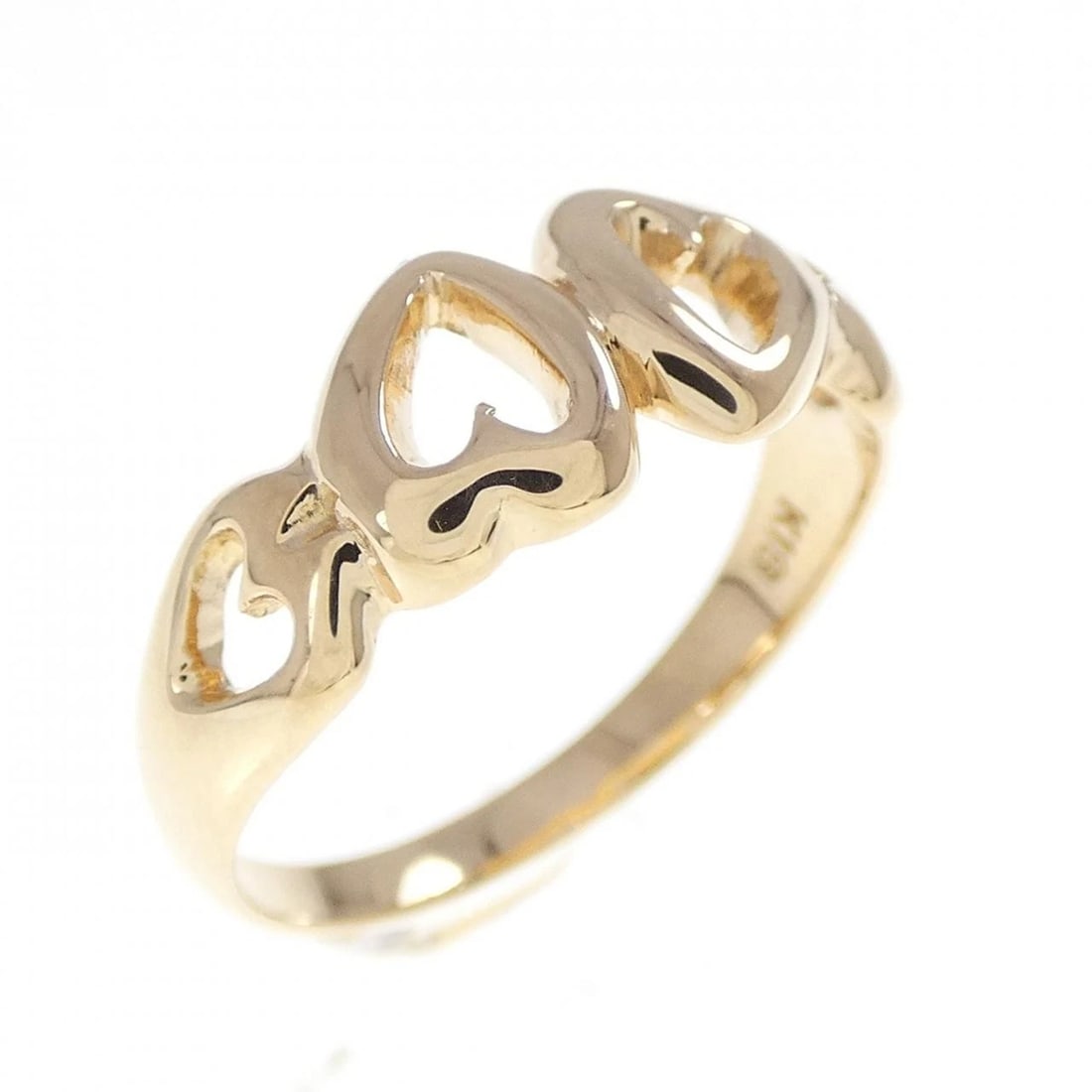 K18YG HEART RING: K18YG Heart Ring Brand: Unbranded Type: Ring Material: K18YG, Color: yellow Size: US 12.25 Accessories: None Accessories Notice: When purchasing pre-owned goods, please refer to the photos of
