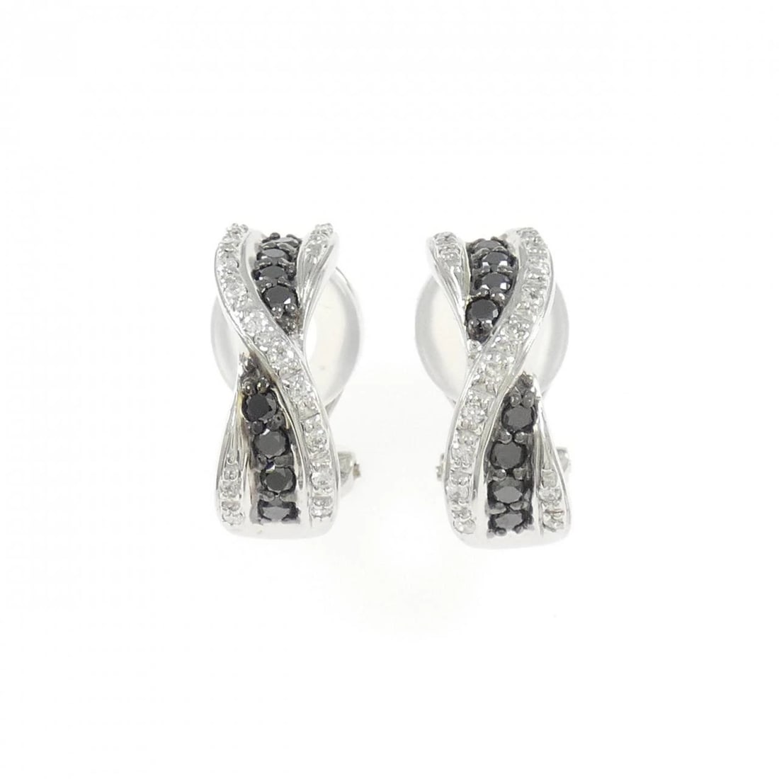 K18WG/K18BG DIAMOND PIERCE/EARRING: K18WG/K18BG Diamond Pierce/Earring Brand: Unbranded Type: Diamond Pierce/Earring Material: K18YG, Main Stone/Creation Pierce Color: yellow Size: Actual Size Approx. height x width: 16.0mm x