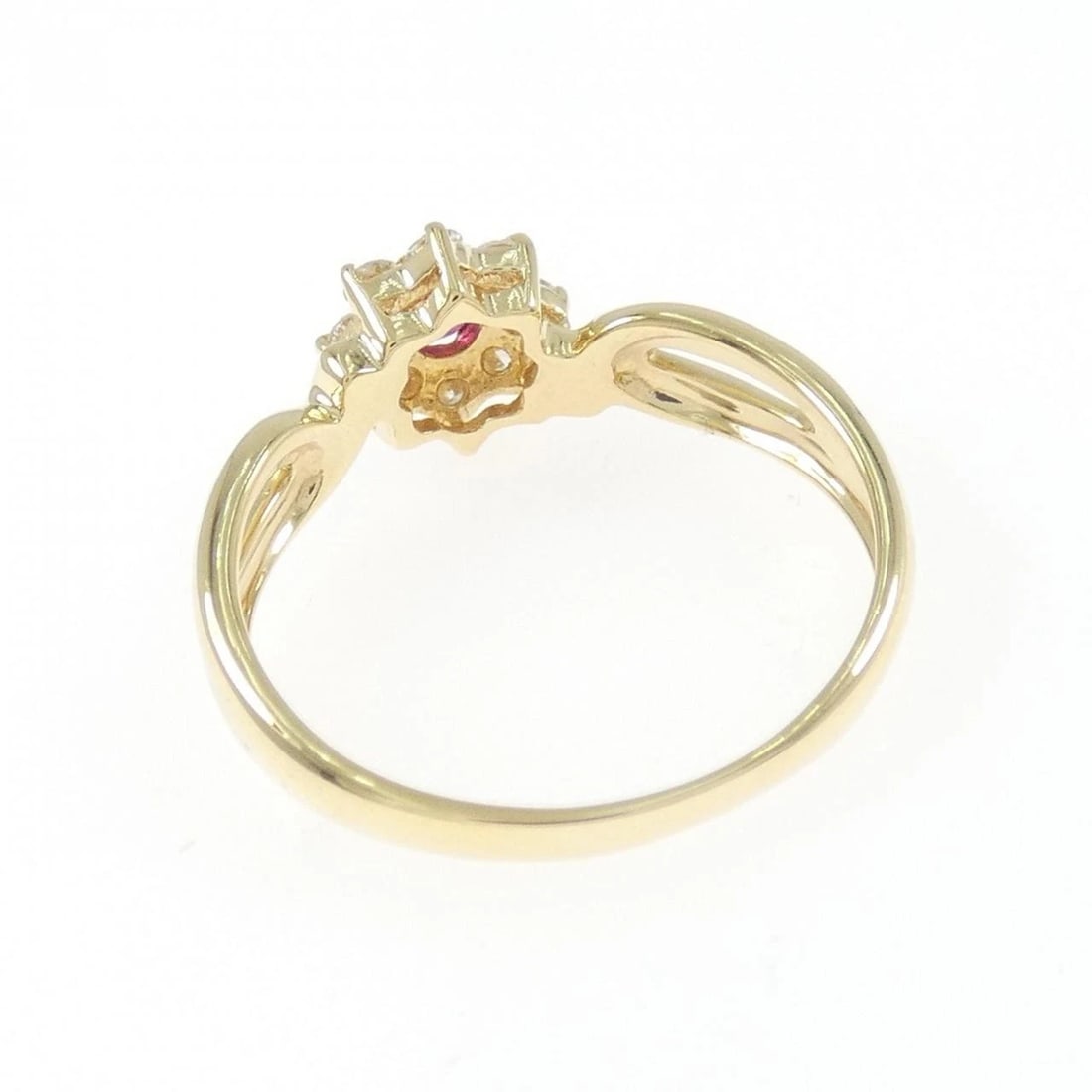 K18YG FLOWER RUBY RING - 3