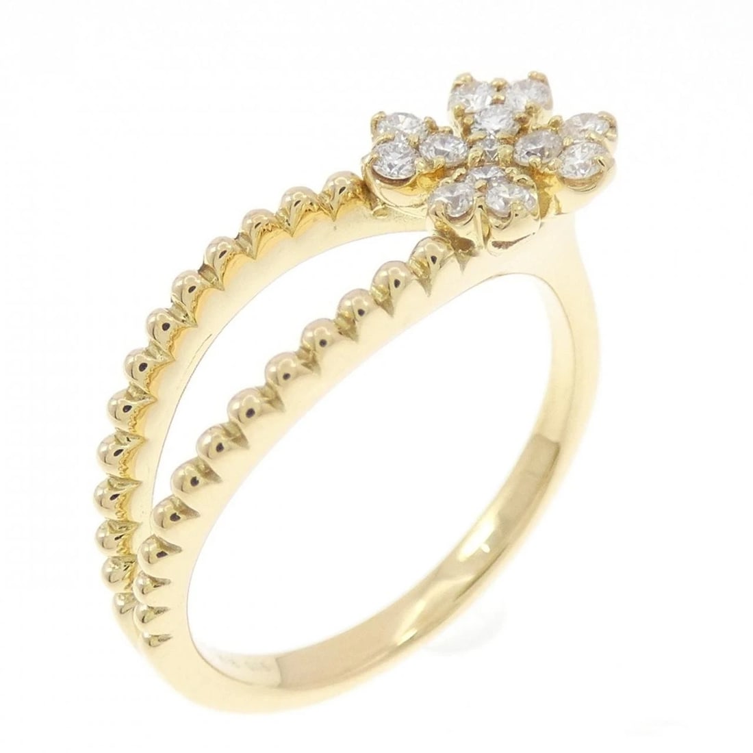 K18YG FLOWER DIAMOND RING: K18YG Flower Diamond Ring Brand: Unbranded Type: Diamond ring Material: K18YG, Color: yellow Size: US 5 Accessories: None Accessories Notice: When purchasing pre-owned goods, please refer