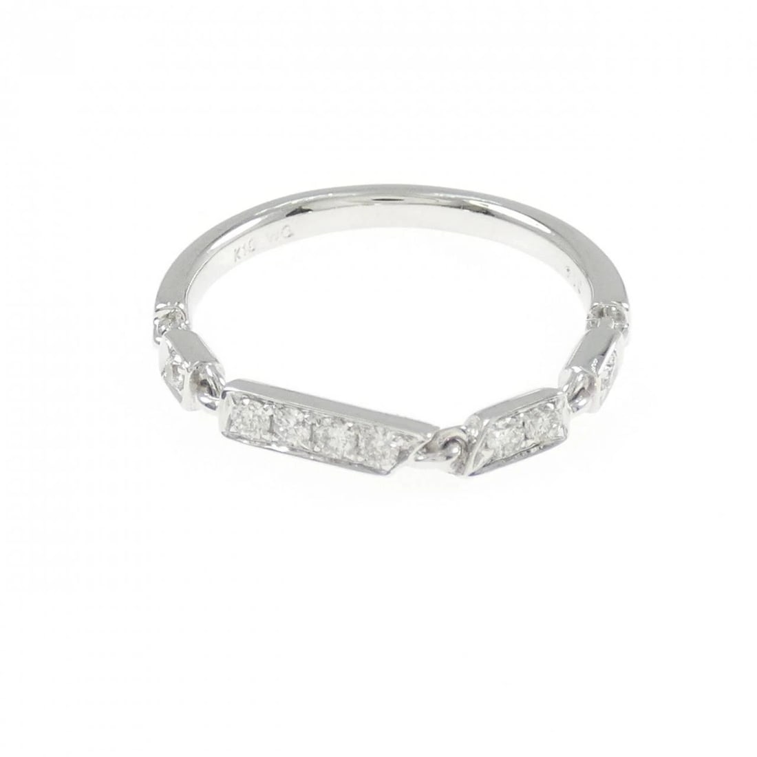 K18WG DIAMOND RING: K18WG Diamond Ring Brand: Unbranded Type: Diamond Ring Material: K18WG, Color: white Size: US 6 1/4 Accessories: None Accessories Notice: When purchasing pre-owned goods, please refer to t