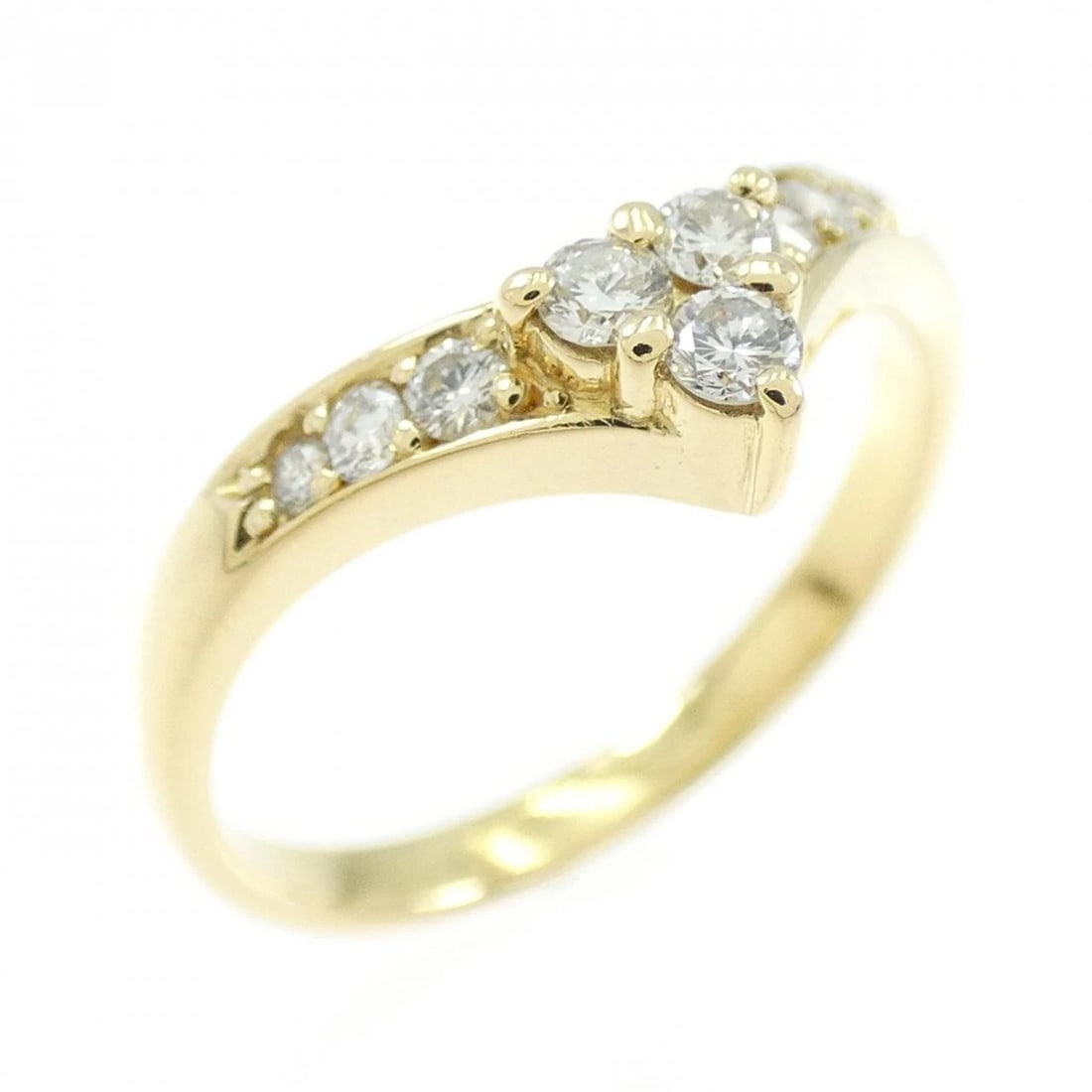 K18YG DIAMOND RING: K18YG Diamond Ring Brand: Unbranded Type: Diamond ring Material: K18YG, Color: yellow Size: US 5 1/4 Accessories: None Accessories Notice: When purchasing pre-owned goods, please refer to the