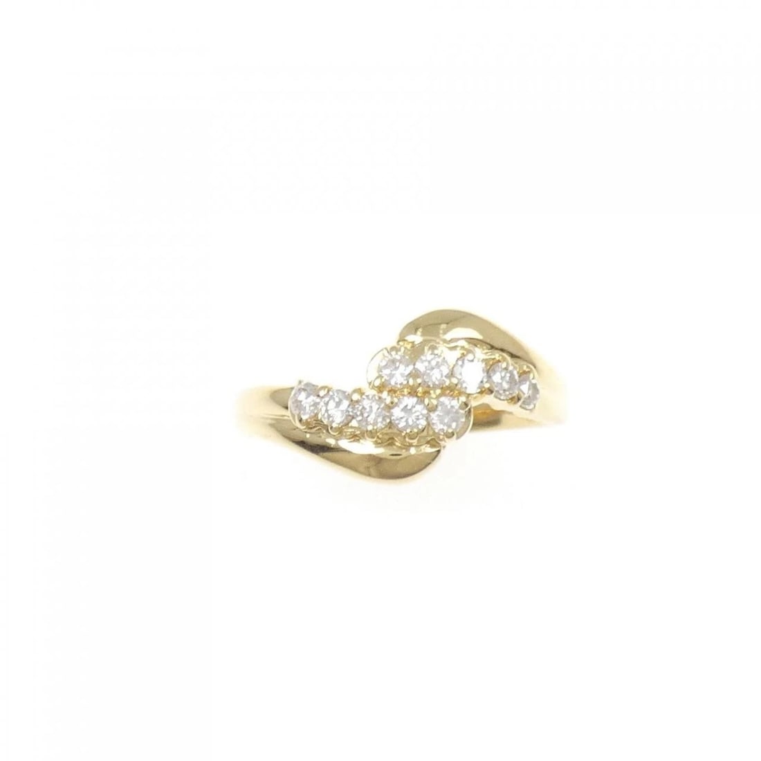 K18YG DIAMOND RING: K18YG Diamond Ring Brand: Unbranded Type: Diamond Ring Material: K18 yellow gold, Color: yellow gold Size: US 6 1/4 Accessories: None Accessories Notice: When purchasing pre-owned goods,