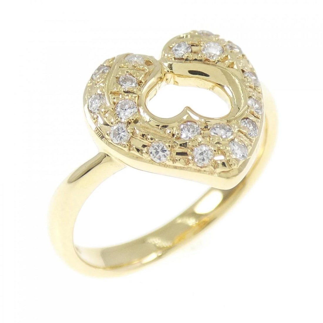 K18YG HEART DIAMOND RING: K18YG Heart Diamond Ring Brand: Unbranded Type: Diamond ring Material: K18 yellow gold, Color: yellow gold Size: US 5 1/4 Accessories: None Accessories Notice: When purchasing pre-owned