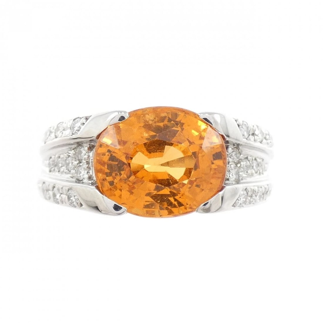 PT900 GARNET RING - 2