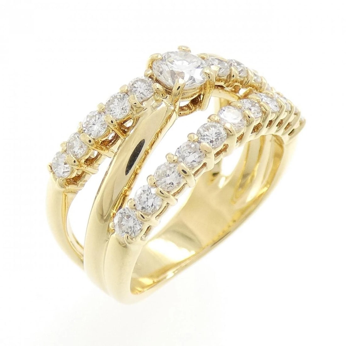 K18YG DIAMOND RING: K18YG Diamond Ring Brand: Unbranded Type: Diamond Ring Material: K18 yellow gold, Color: yellow gold Size: US 6 Accessories: None Accessories Notice: When purchasing pre-owned goods, pleas