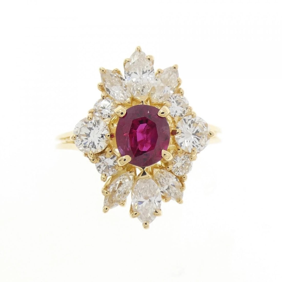 18K YELLOW GOLD RUBY RING - 2
