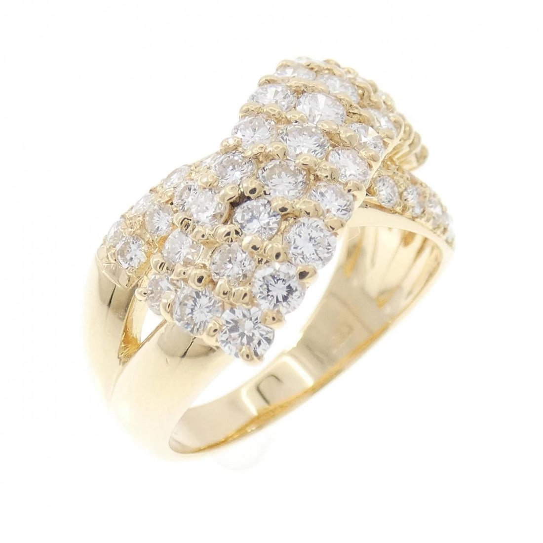K18YG DIAMOND RING: K18YG Diamond Ring Brand: Unbranded Type: Diamond ring Material: K18 yellow gold, Color: yellow gold Size: US 5 1/2 Accessories: None Accessories Notice: When purchasing pre-owned goods, p