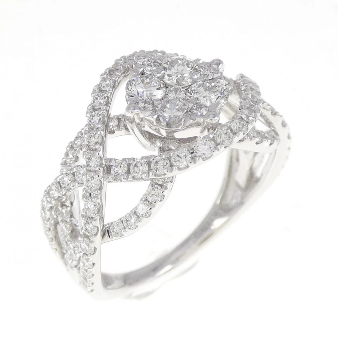 K18WG DIAMOND RING: K18WG Diamond Ring Brand: Unbranded Type: Diamond Ring Material: K18 white gold, Color: white gold Size: US 3 1/2 Accessories: None Accessories Notice: When purchasing pre-owned goods, ple